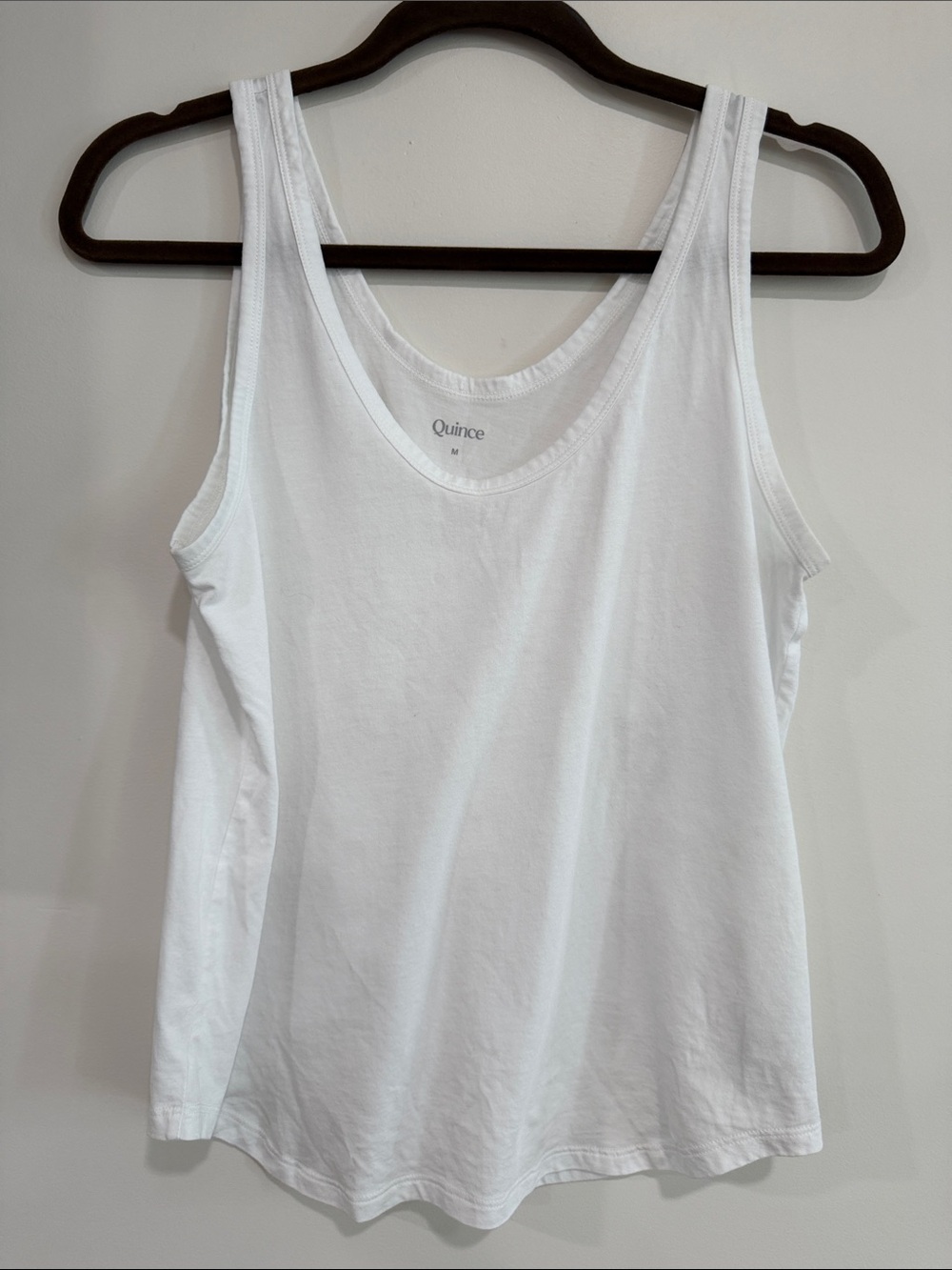Quince White Scoop Neck Cotton Tank